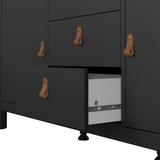 barcelona sideboard 2 doors 3 drawers in matt black