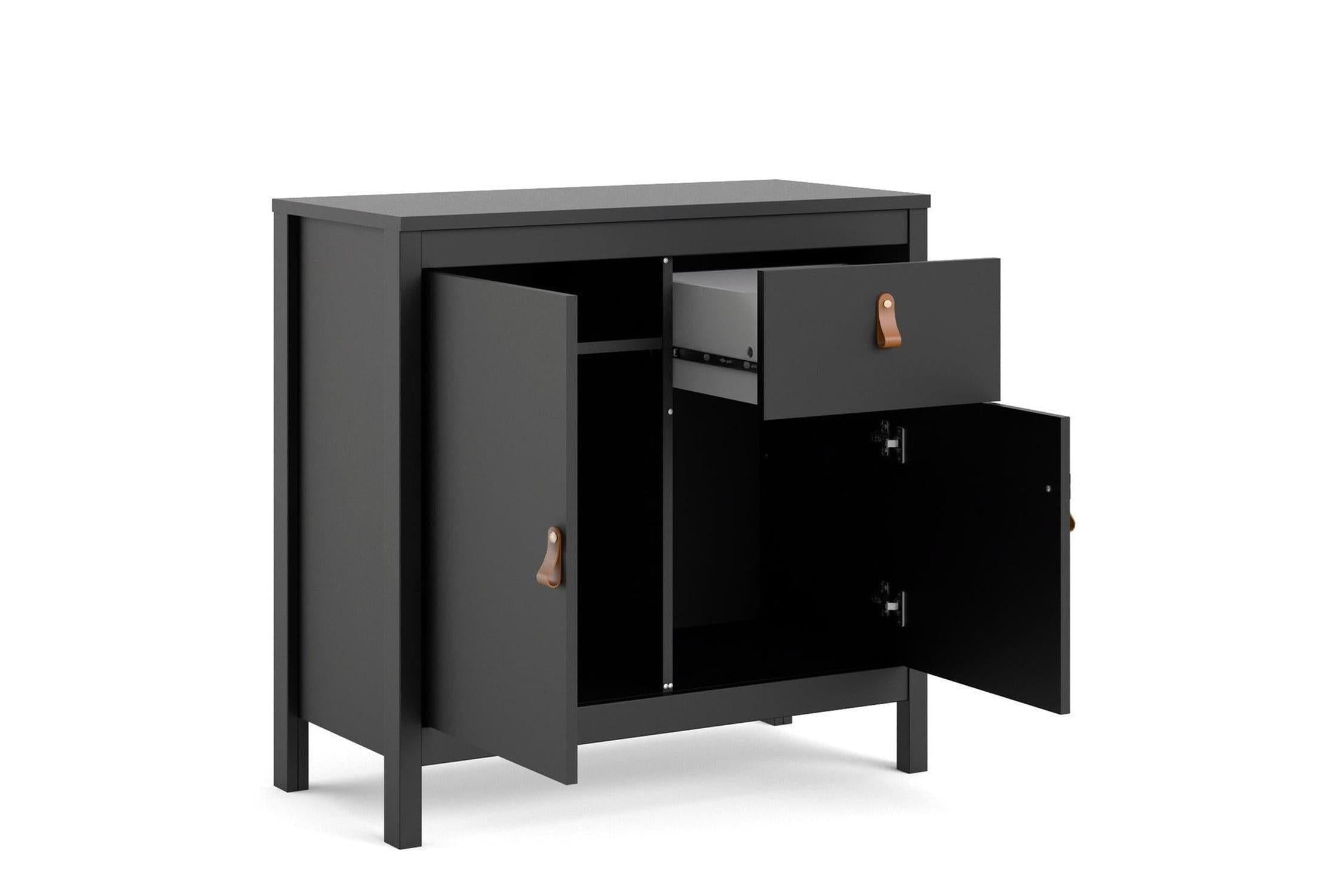 Barcelona Sideboard 2 Doors 1 Drawer In Matt Black
