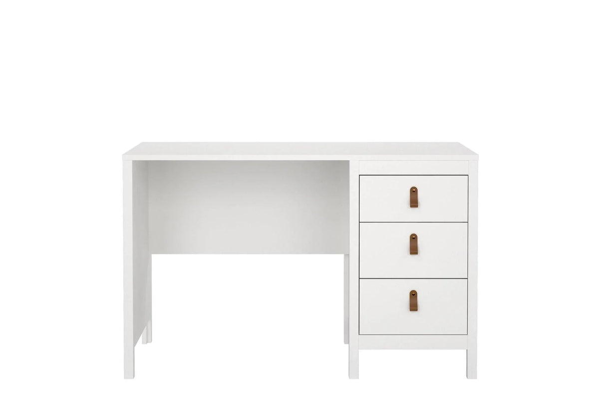 Barcelona Desk 3 Drawers In White