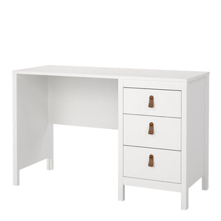 barcelona desk 3 drawers in white