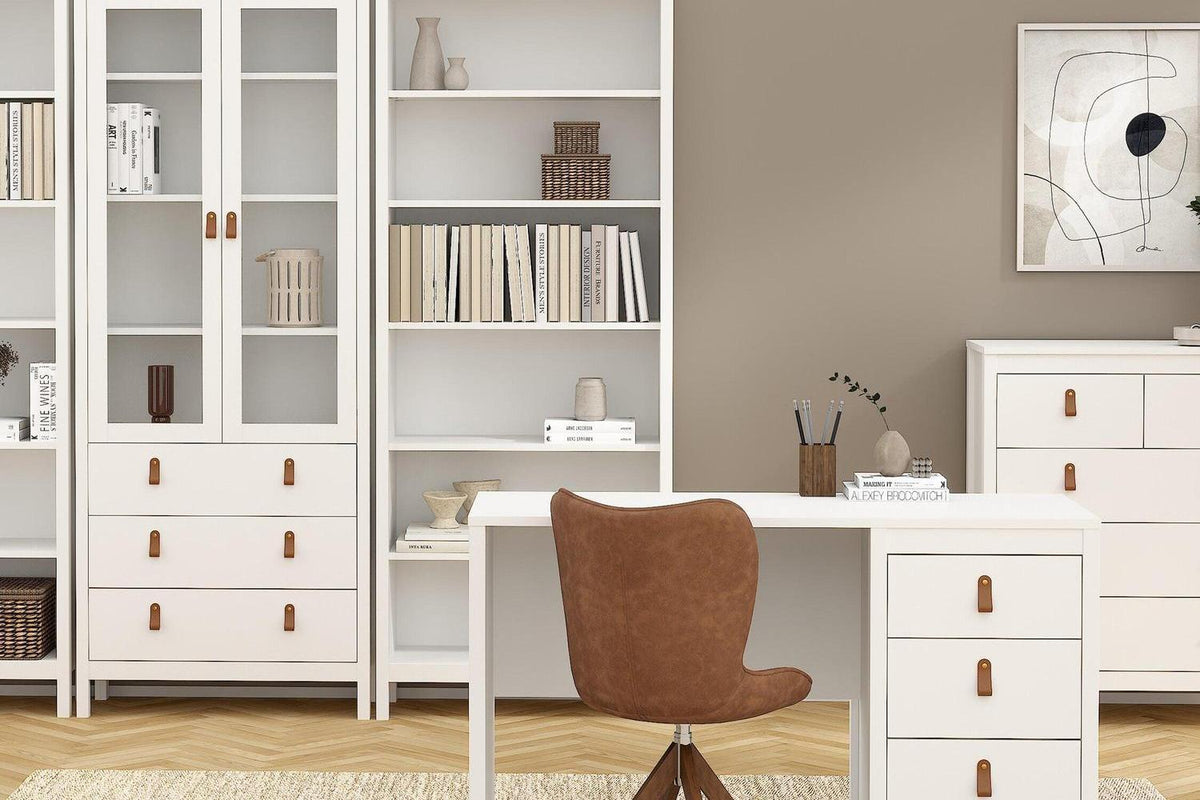Barcelona Desk 3 Drawers In White