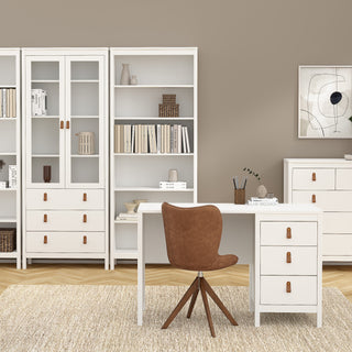barcelona desk 3 drawers in white