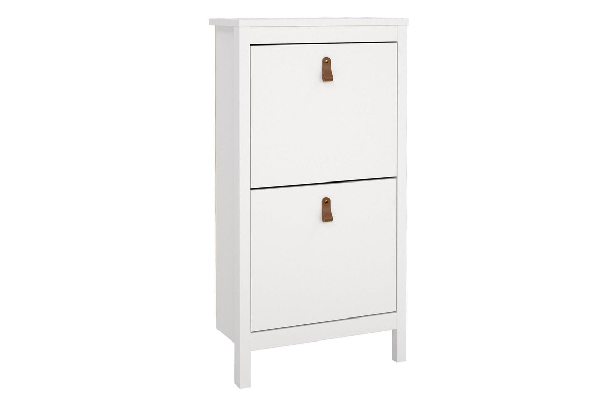 Barcelona Shoe Cabinet 2 Flip Down Doors In White