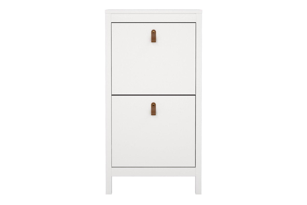 Barcelona Shoe Cabinet 2 Flip Down Doors In White