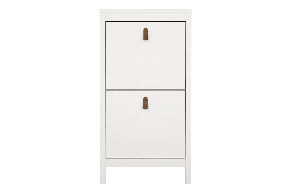 Barcelona Shoe Cabinet 2 Flip Down Doors In White