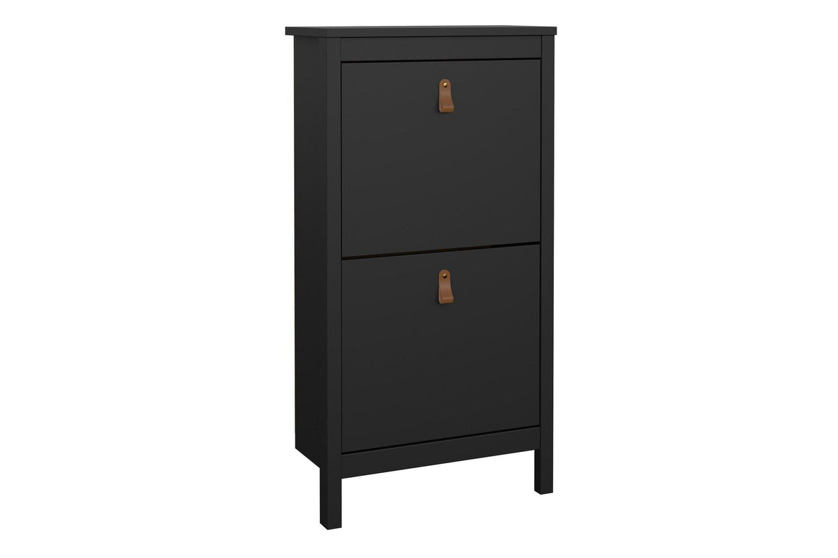 Barcelona Shoe Cabinet 2 Flip Down Doors In Matt Black
