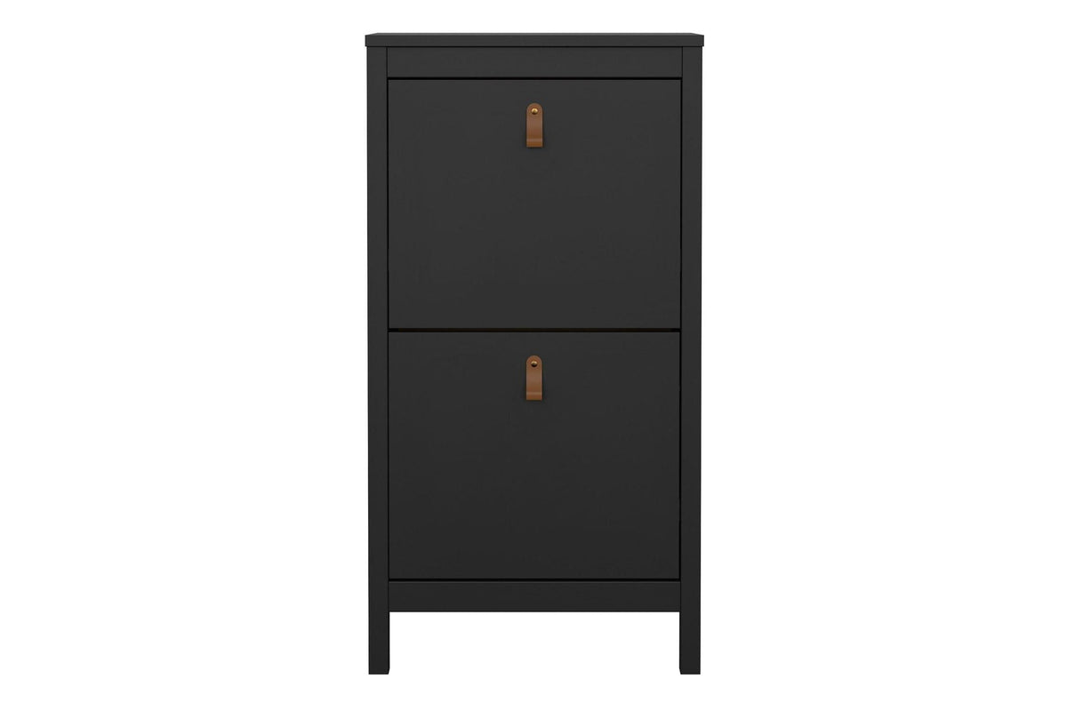 Barcelona Shoe Cabinet 2 Flip Down Doors In Matt Black