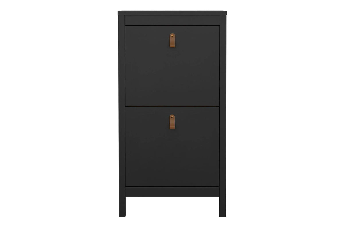 Barcelona Shoe Cabinet 2 Flip Down Doors In Matt Black