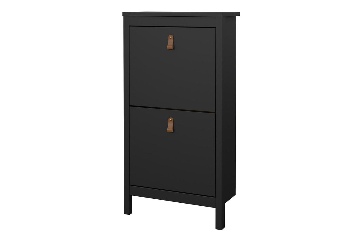 Barcelona Shoe Cabinet 2 Flip Down Doors In Matt Black