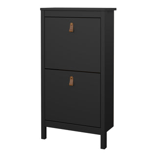 barcelona shoe cabinet 2 flip down doors in matt black