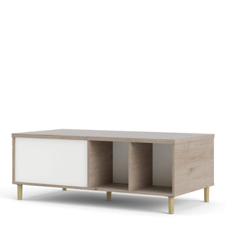 Rome Coffee Table with Sliding Top in Jackson Hickory Oak with Matt White - Msofas LTD