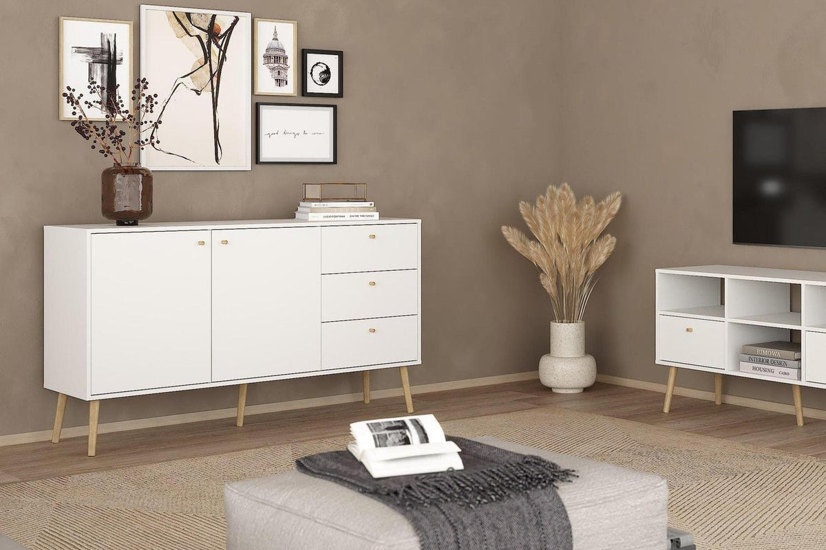 Cumbria Sideboard 2 Doors + 3 Drawers White
