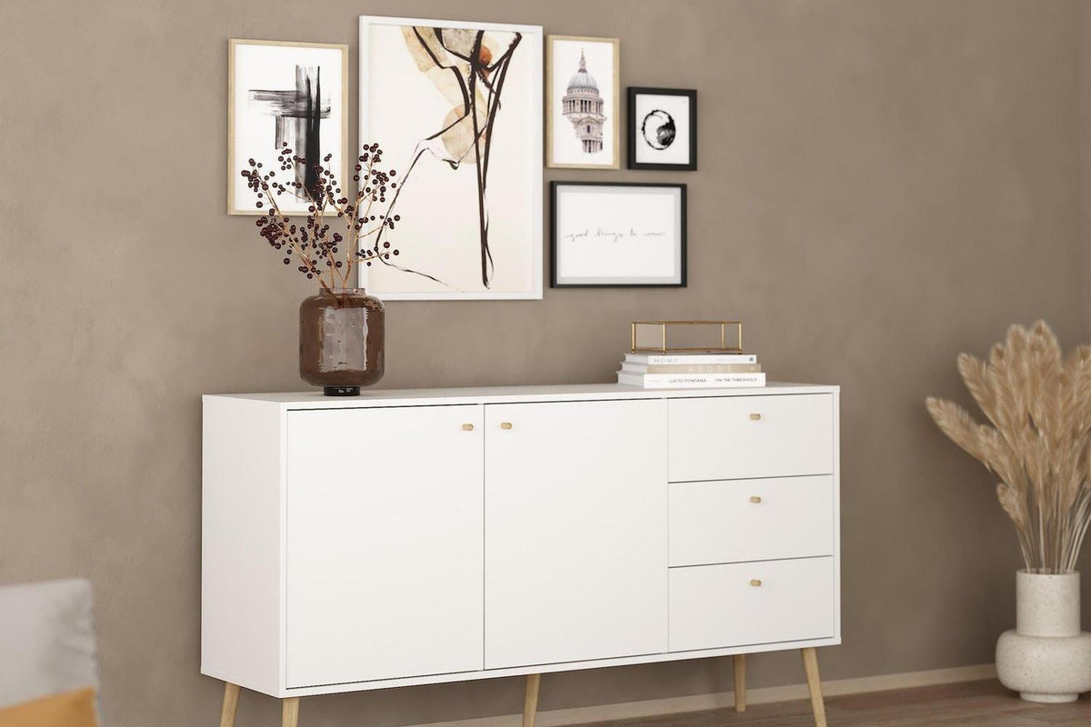 Cumbria Sideboard 2 Doors + 3 Drawers White