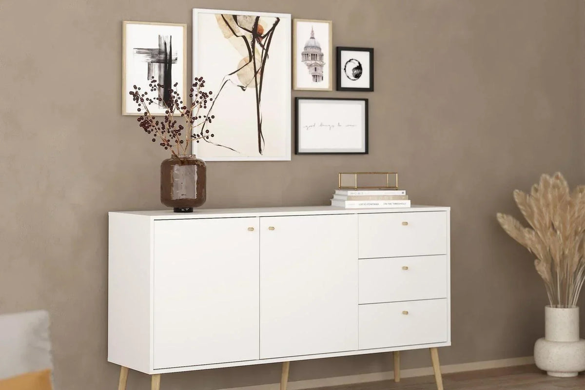 Cumbria Sideboard 2 Doors + 3 Drawers White