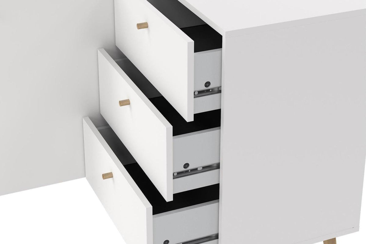 Cumbria Sideboard 2 Doors + 3 Drawers White