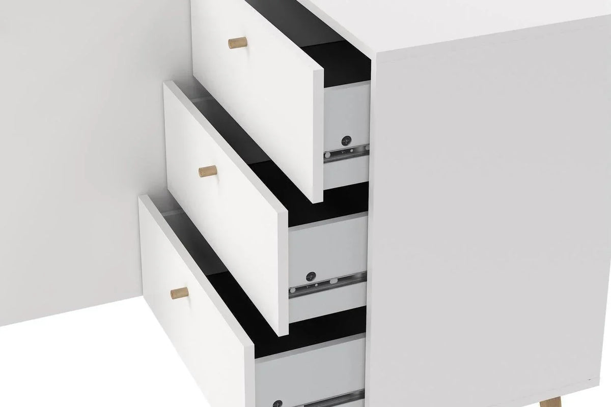 Cumbria Sideboard 2 Doors + 3 Drawers White