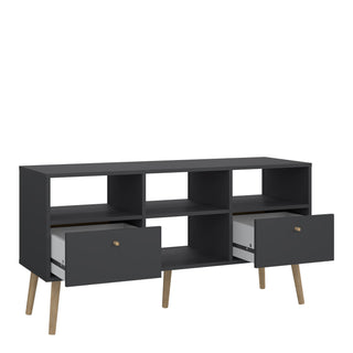 cumbria tv-unit 2 drawers dark grey