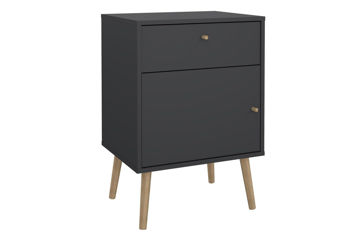 Cumbria Nightstand 1 Door + 1 Drawer Dark Grey