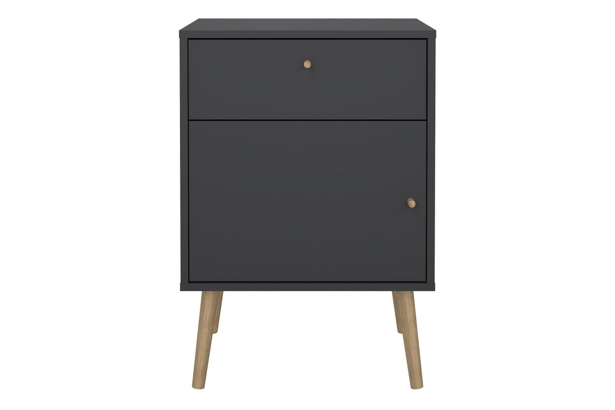 Cumbria Nightstand 1 Door + 1 Drawer Dark Grey
