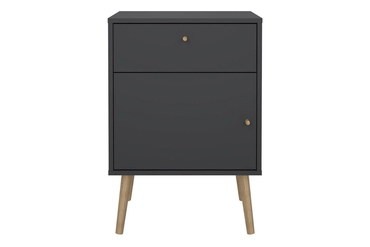 Cumbria Nightstand 1 Door + 1 Drawer Dark Grey