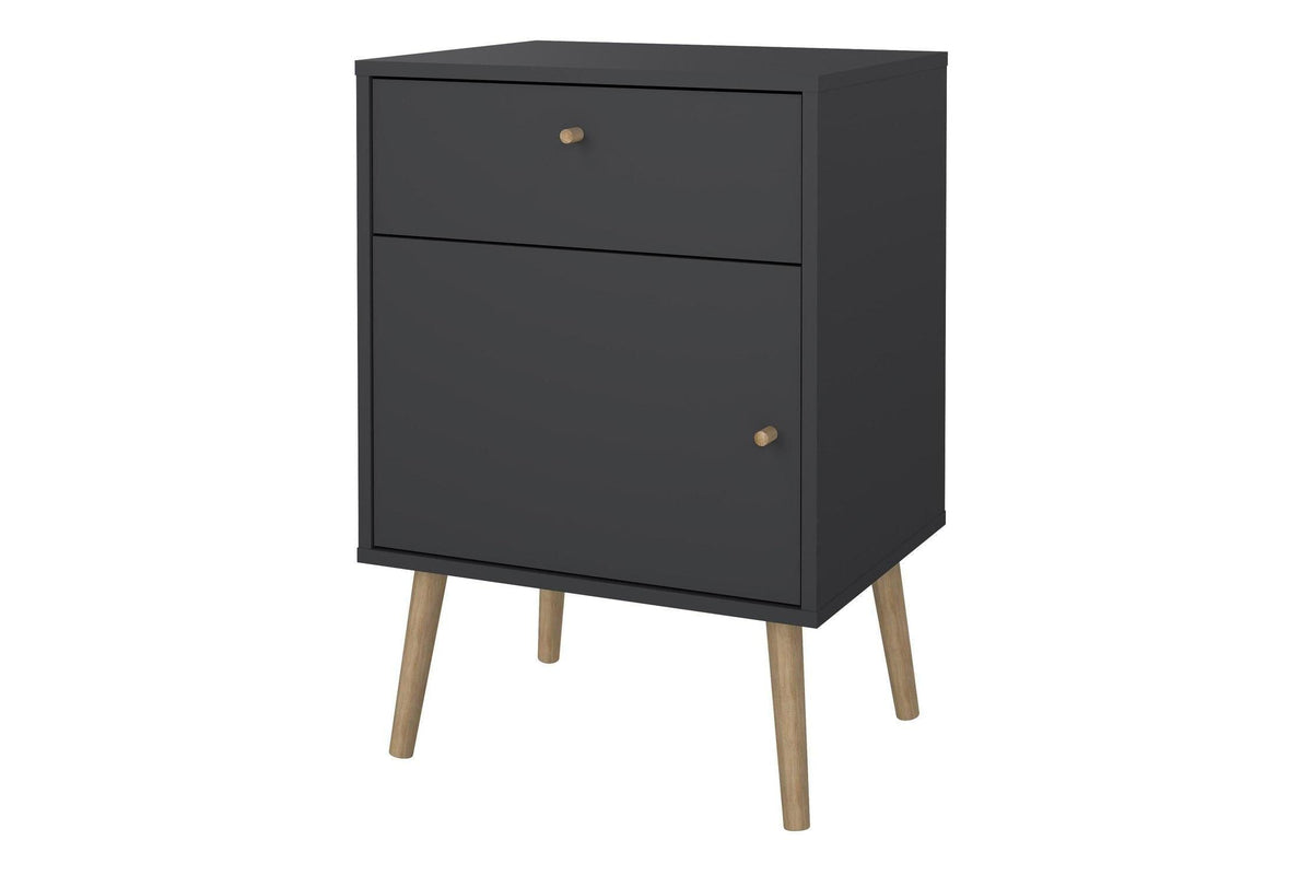 Cumbria Nightstand 1 Door + 1 Drawer Dark Grey