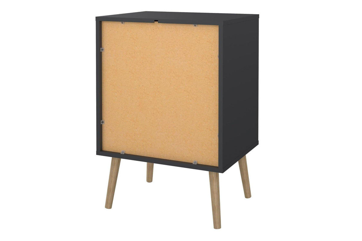 Cumbria Nightstand 1 Door + 1 Drawer Dark Grey