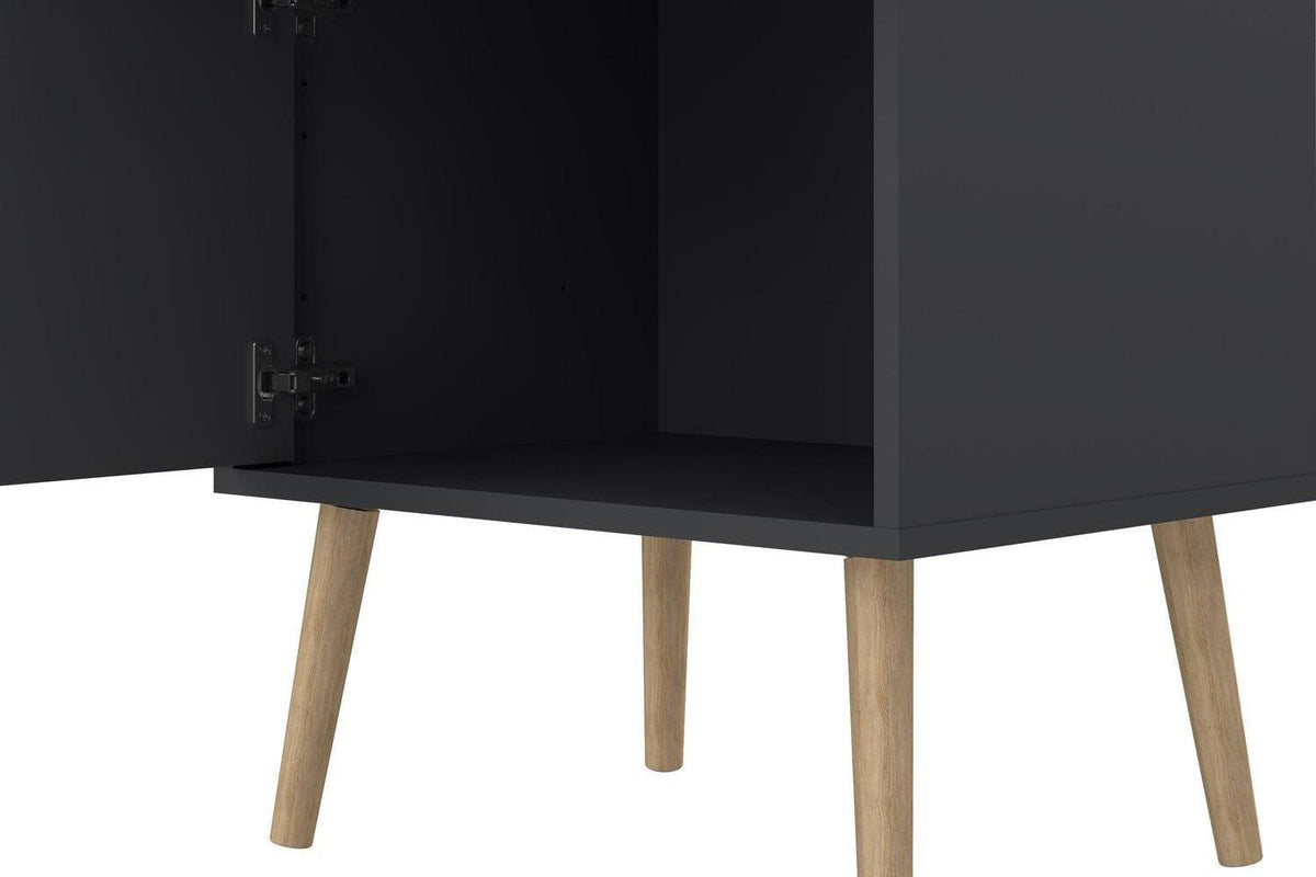 Cumbria Nightstand 1 Door + 1 Drawer Dark Grey