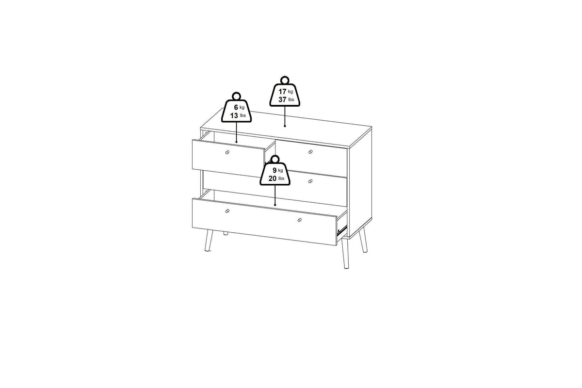 Cumbria Chest 2 + 2 Drawers White