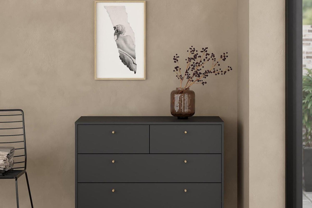 Cumbria Chest 2 + 2 Drawers Dark Grey