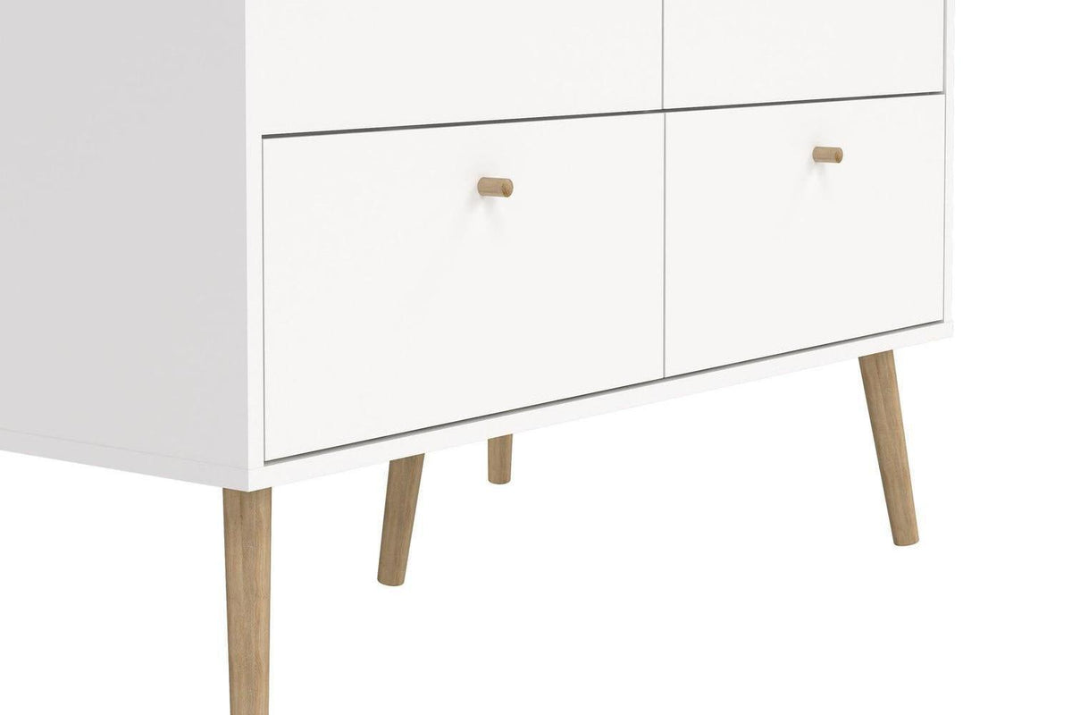 Cumbria Wardrobe With 2 Doors + 2 Drawers White