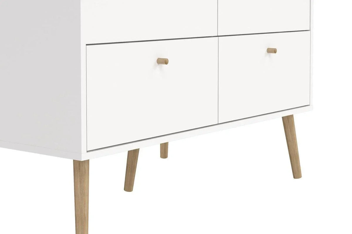 Cumbria Wardrobe With 2 Doors + 2 Drawers White