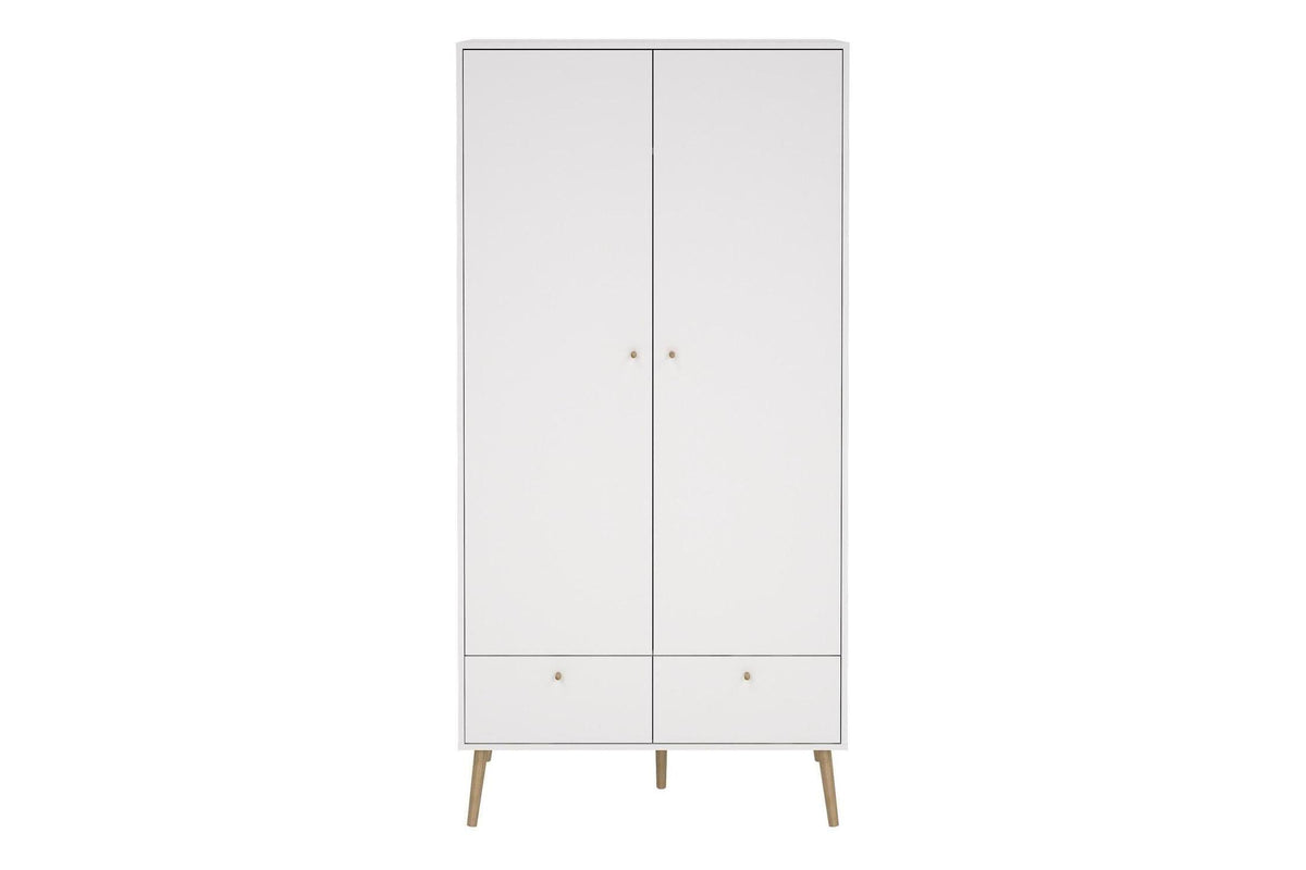 Cumbria Wardrobe With 2 Doors + 2 Drawers White