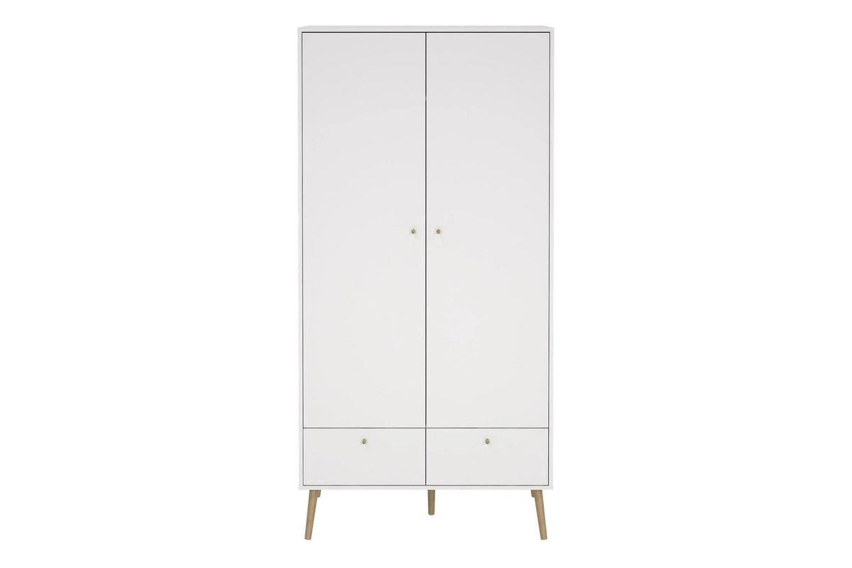 Cumbria Wardrobe With 2 Doors + 2 Drawers White