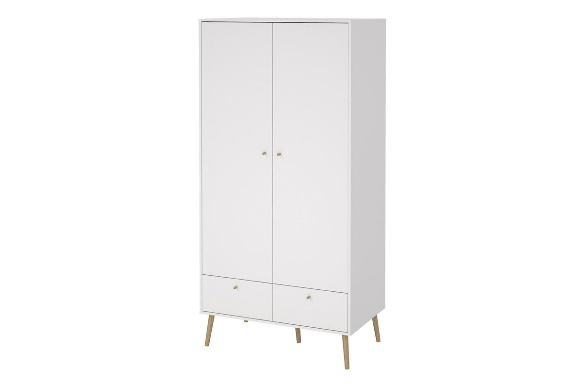 Cumbria Wardrobe With 2 Doors + 2 Drawers White