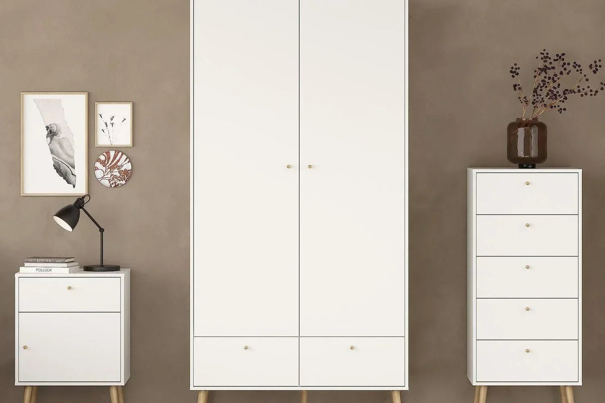 Cumbria Wardrobe With 2 Doors + 2 Drawers White