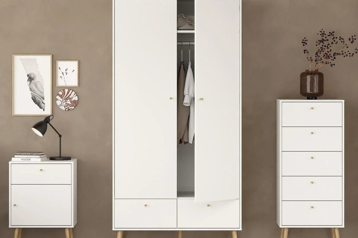 Cumbria Wardrobe With 2 Doors + 2 Drawers White