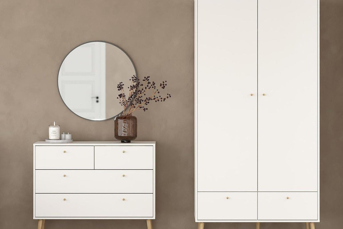 Cumbria Wardrobe With 2 Doors + 2 Drawers White