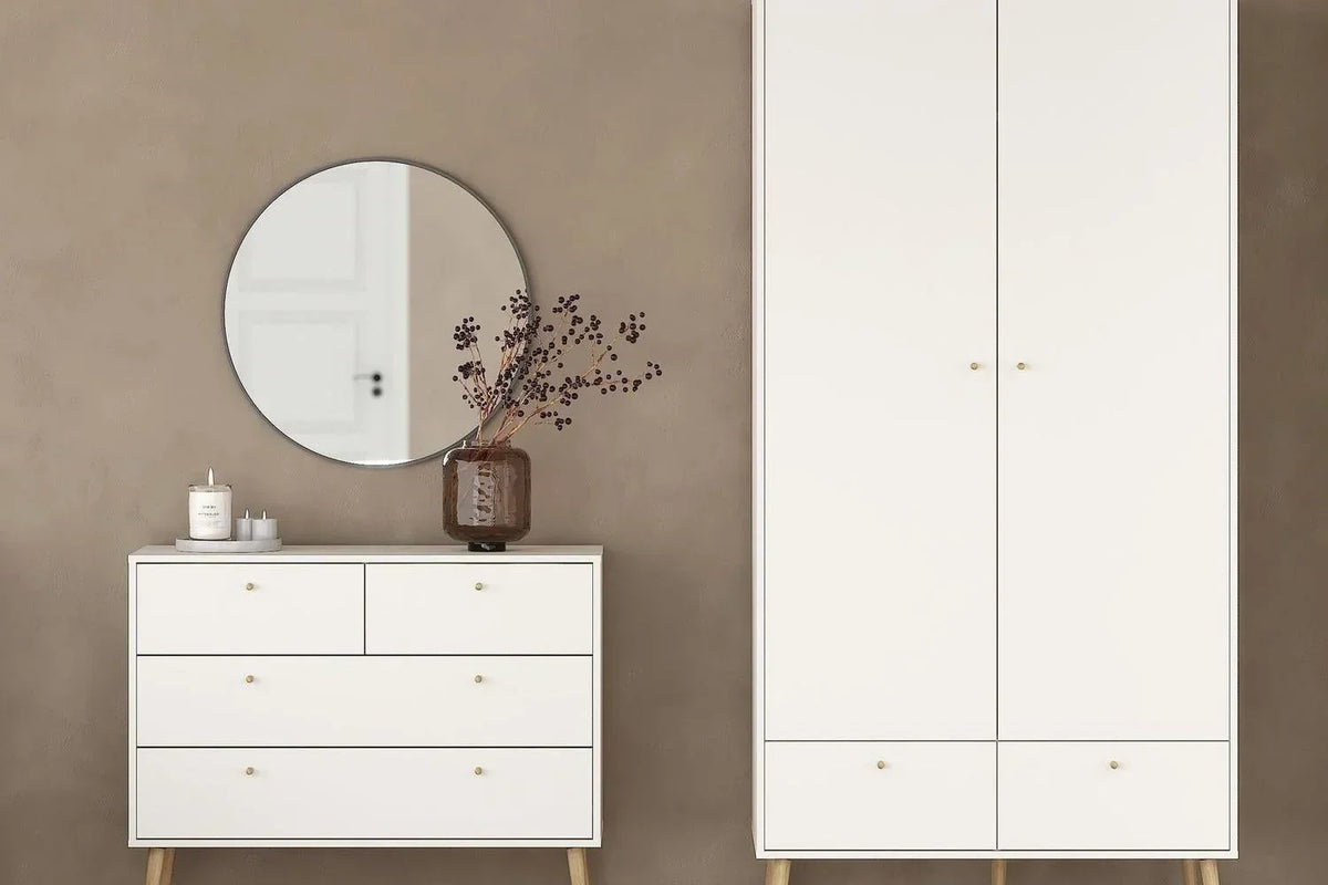 Cumbria Wardrobe With 2 Doors + 2 Drawers White