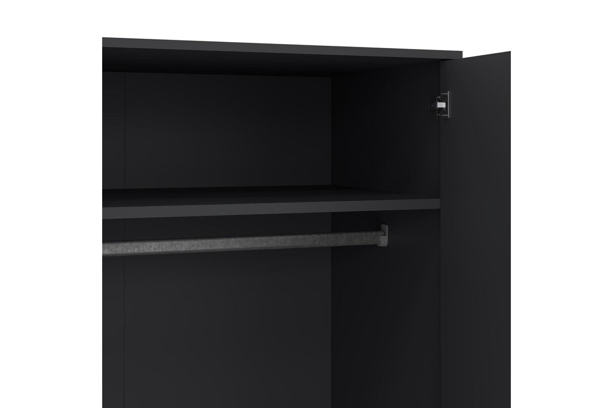 Cumbria Wardrobe With 2 Doors + 2 Drawers Dark Grey