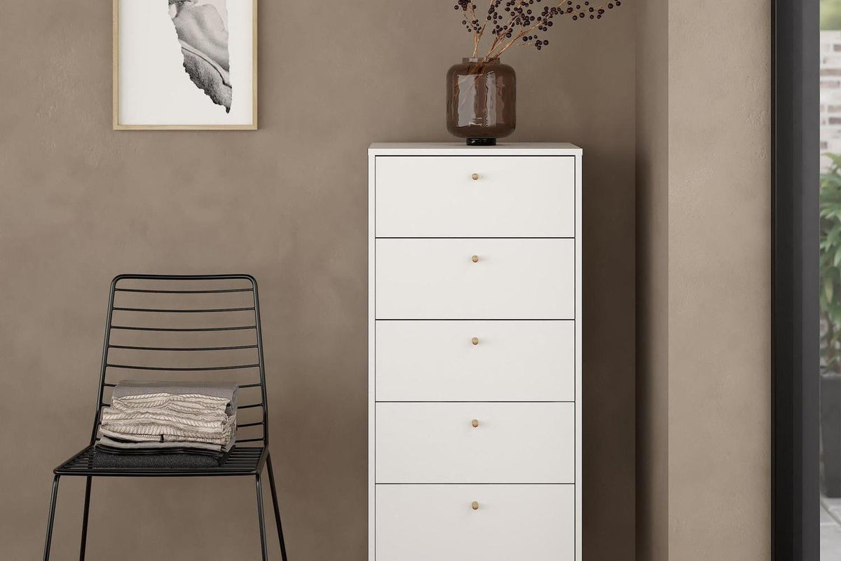 Cumbria Chest 5 Drawers White