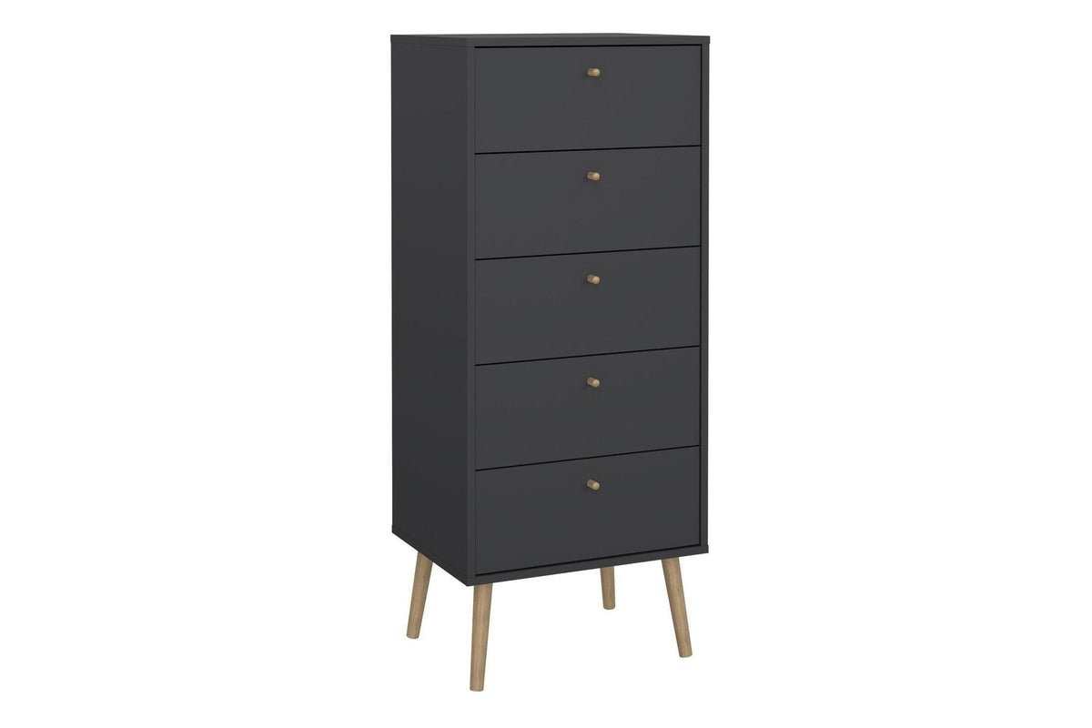 Cumbria Chest 5 Drawers Dark Grey