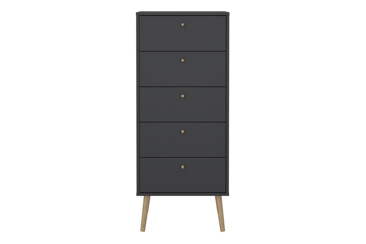 Cumbria Chest 5 Drawers Dark Grey