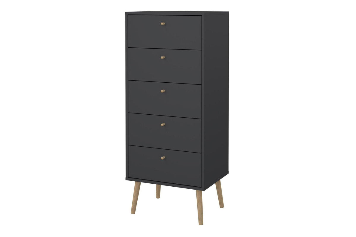 Cumbria Chest 5 Drawers Dark Grey