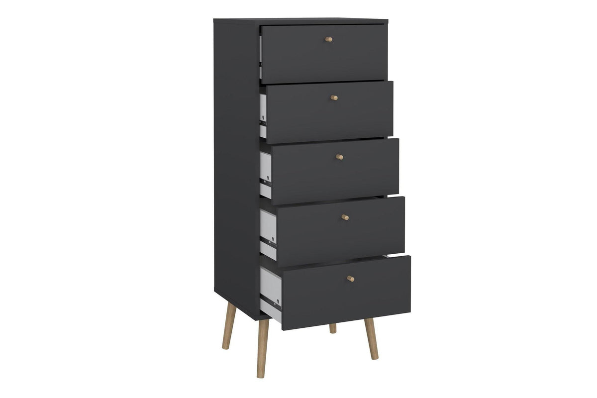 Cumbria Chest 5 Drawers Dark Grey