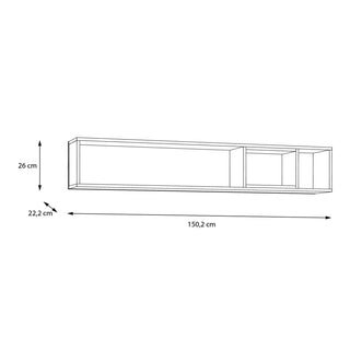 High Rock Wall Shelf In Matt Black/Riviera Oak