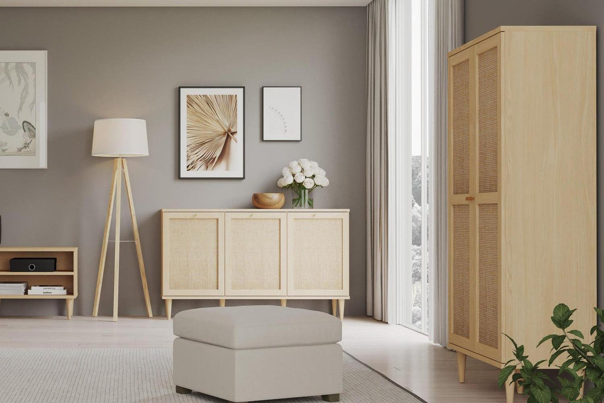 Calasetta 2 Door Display Cabinet In Rattan