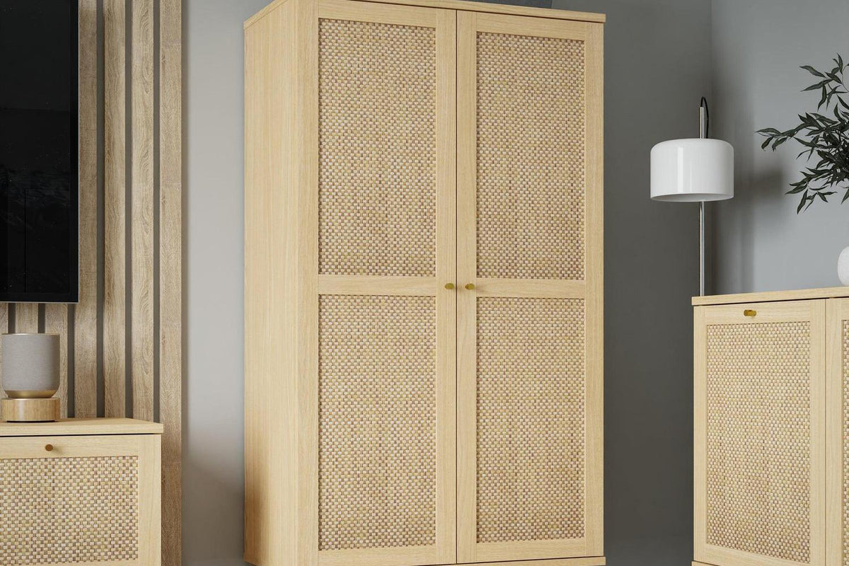 Calasetta 2 Door Display Cabinet In Rattan
