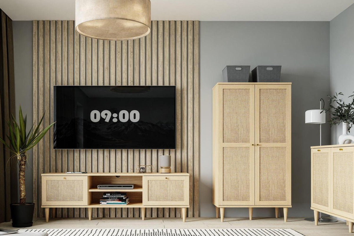 Calasetta 2 Door 1 Shelf Tv Unit In Rattan