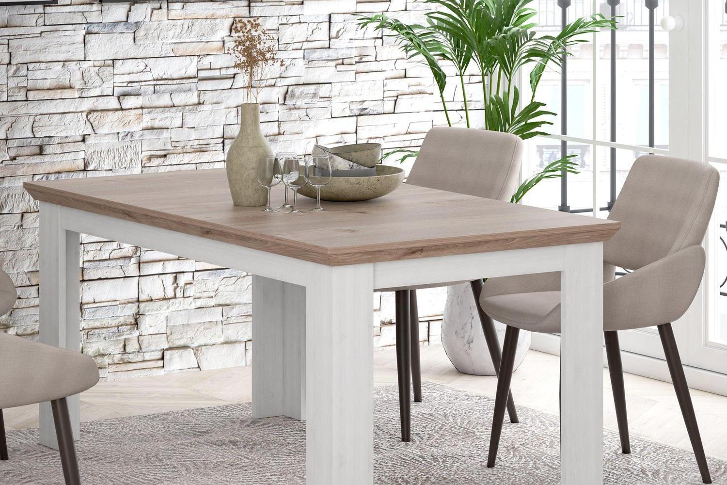 Lopa Extending Dining Table 160-207cm In Oak Nelson/Snowy Oak