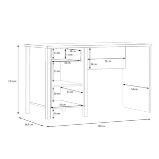 High Rock Desk In Matt Black/Riviera Oak